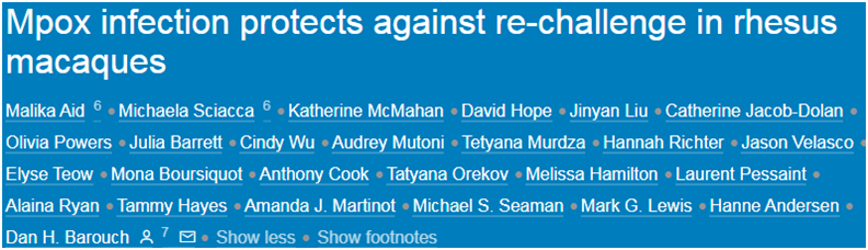 Cell:新研究表明感染過猴痘病毒的獼猴可預防猴痘病毒再次感染(圖1) p113.png